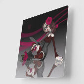 Carrée Horloge gothique de poupée en sag (Angle)