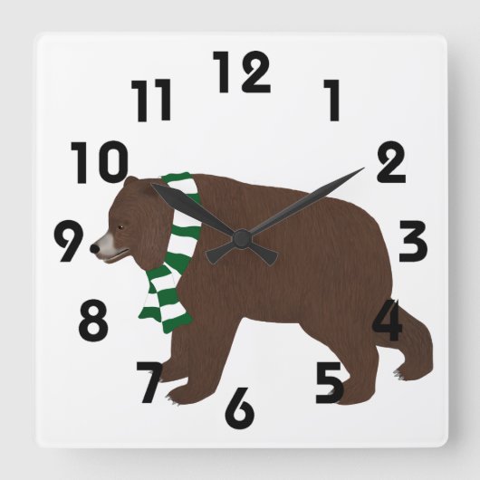 Carrée Horloge grizzli (Recto)
