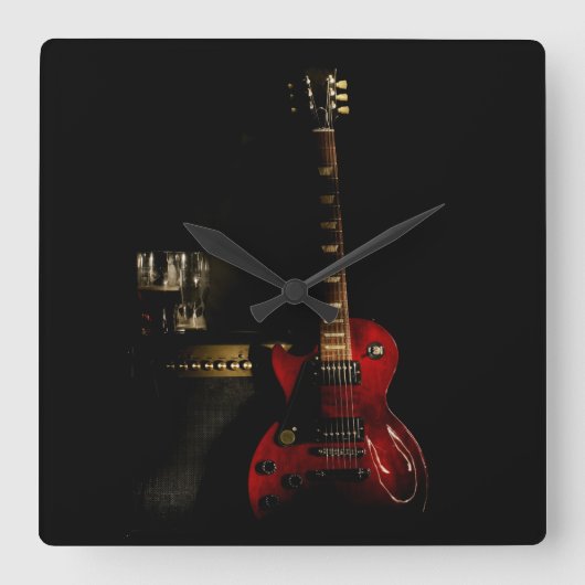 Carrée Horloge Guitare Et Amp (Recto)