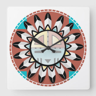 Carrée Horloge Hopi Kachina