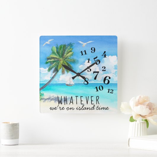 Carrée Horloge horaire de Funny Island (Maison)