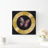 Carrée Horloge horaire ~ Steampunk~ Butterfly~ Gears ~ (Maison)