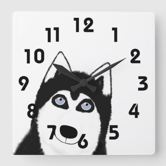 Carrée Horloge Husky (Recto)