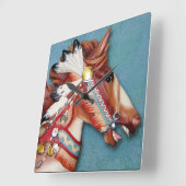 Carrée Horloge indienne de poney (Angle)