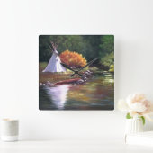 Carrée Horloge indienne Tee Pee (Maison)