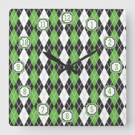 Carrée Horloge Jacquard rétro (Recto)