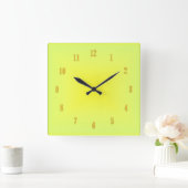 Carrée Horloge jaune avec chiffres (Maison)