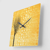 Carrée Horloge jaune chic (Angle)