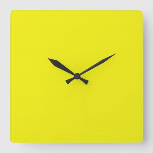 Carrée Horloge jaune néon brillant (Recto)