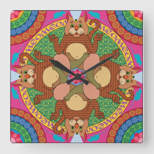 Carrée Horloge Kitty Karma (Recto)