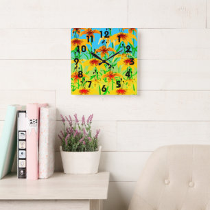 Carrée Horloge Lily Tigre
