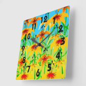 Carrée Horloge Lily Tigre (Angle)