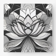 Horloge Lotus Art Déco