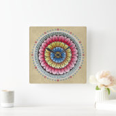 Carrée Horloge Lotus Mandala (Maison)