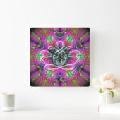 Carrée Horloge Lotus Zen Céleste (Maison)