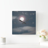 Carrée Horloge - Lune du matin (Maison)