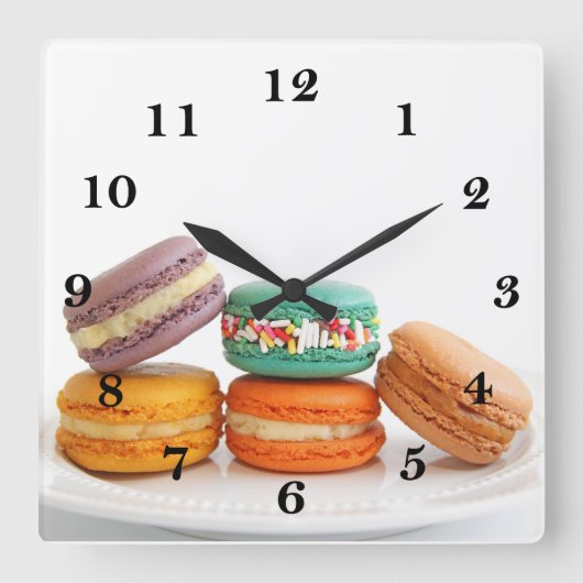 Carrée Horloge Macarons (Recto)