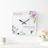 Carrée Horloge Mariage chrétienne - Chanson de Salomon (Maison)