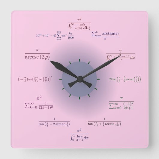 Carrée Horloge Mathématique (Recto)