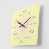 Carrée Horloge mathématique (dégradé jaune-bracelet) (Angle)