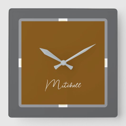 Carrée Horloge moderne de mon papillon (Recto)