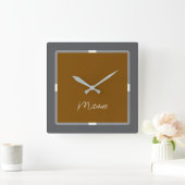 Carrée Horloge moderne de mon papillon (Maison)