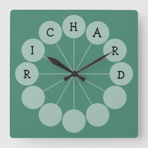 Carrée Horloge moderne de nom d'amusement de RICHARD