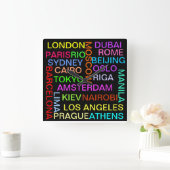 Carrée Horloge mondiale des villes (Maison)