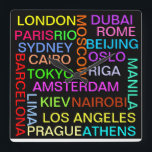Carrée Horloge mondiale des villes<br><div class="desc">Graphique et global, consultez la gamme complète</div>