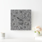 Carrée Horloge Motif acrylique de style granit gris (Maison)
