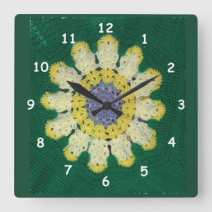 Carrée Horloge - Motif Crochet - Maisy