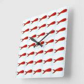Carrée horloge motif de poisson (Angle)
