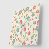 Carrée Horloge Motif des fleurs (Angle)
