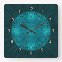 Horloge Motif géométrique turquoise