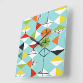 Carrée Horloge Motif Retro Harlequin (Angle)