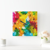 Carrée Horloge Moyenne "Temps Confetti" (Maison)