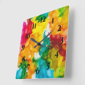 Carrée Horloge Moyenne "Temps Confetti" (Angle)