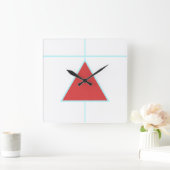 Carrée Horloge Mur Acrylique Triangle Rouge (Maison)