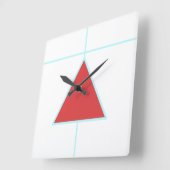 Carrée Horloge Mur Acrylique Triangle Rouge (Angle)