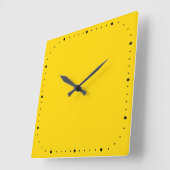 Carrée Horloge Mur Carré Or Sans Numéros (Angle)