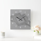 Carrée Horloge Mur Coeur Des Mains (Maison)