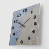 Carrée Horloge Mural Gris Bleu Et Mouette (Angle)