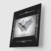 Carrée Horloge murale/diamant carrés (Angle)