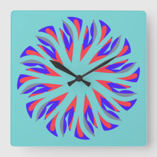 Carrée Horloge murale, Un élégant design classique multic