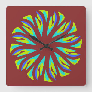 Carrée Horloge murale, Un élégant design classique multic