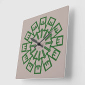 Carrée Horloge murale, Un élégant design classique multic (Angle)