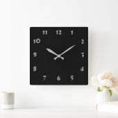 Carrée Horloge noire numérique modifiable (Maison)