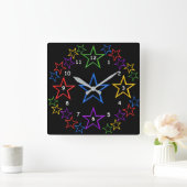 Carrée Horloge - Nuit étoilée (Maison)