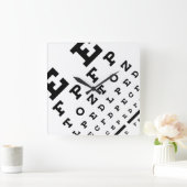 Carrée Horloge Optométriste Eyechart (Maison)