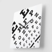 Carrée Horloge Optométriste Eyechart (Angle)